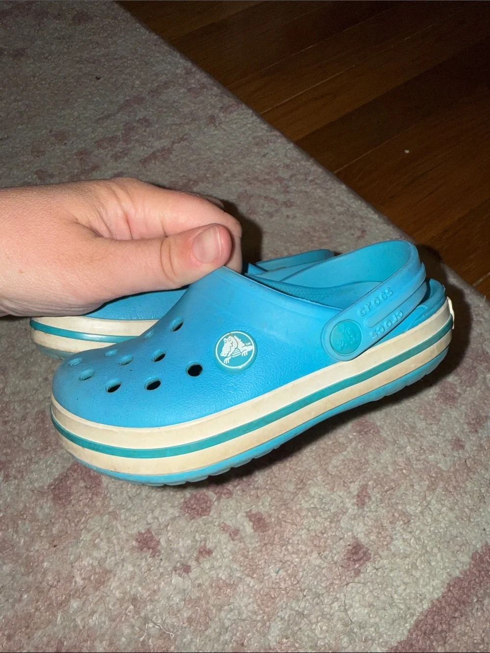CROCS Little Kids Clogs Bundle in Green and Blue - Size 9